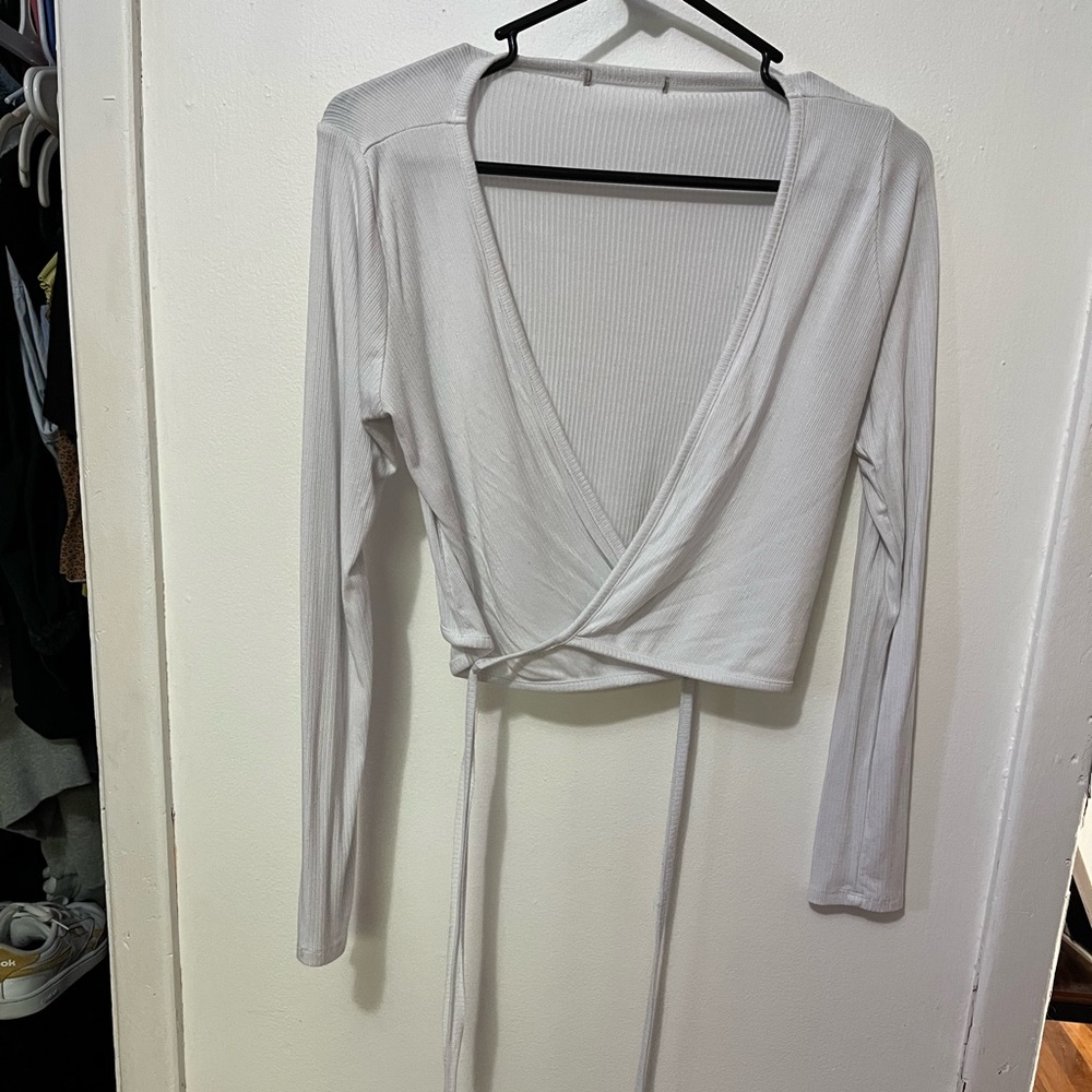 Elegant White Wrap Top